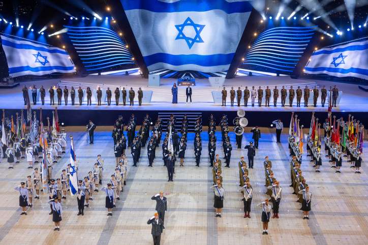 Gedenktag. Vorbereitungen für die Feierlichkeiten zum 75. Jahrestag der Unabhängigkeit am 23. April 2023 auf dem Berg Herzl in Jerusalem. Foto von Yonatan Sindel/Flash90