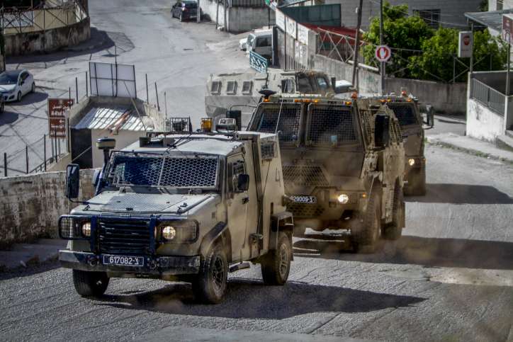 Israelische Sicherheitskräfte während einer Razzia der israelischen Streitkräfte in der Stadt Nablus. Foto von Nasser Ishtayeh/Flash90
