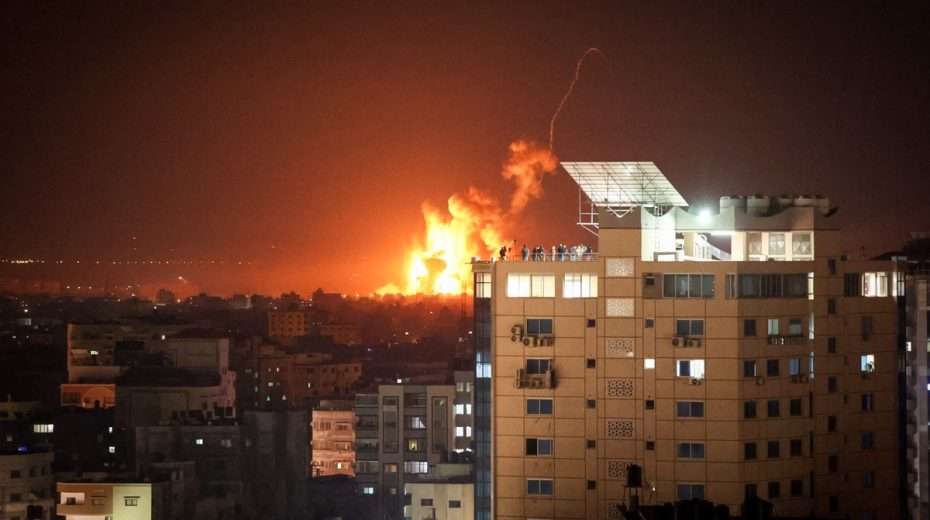 Die Innenstadt von Gaza-Stadt während einer Konfrontation zwischen Israel und lokalen terroristischen Kräften. Foto von Atia Mohammed/Flash90