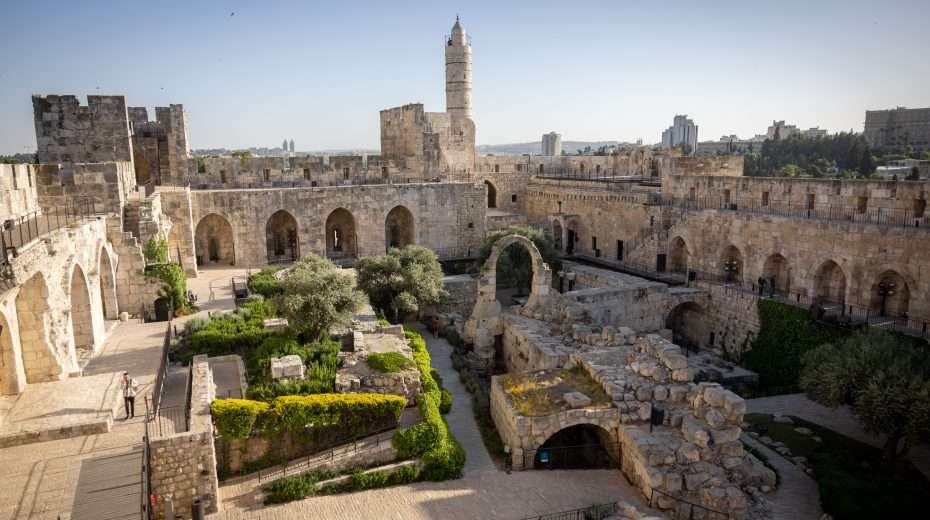 Blick auf das Davidsturm-Museum in der Altstadt von Jerusalem. Foto von Yonatan Sindel/Flash90