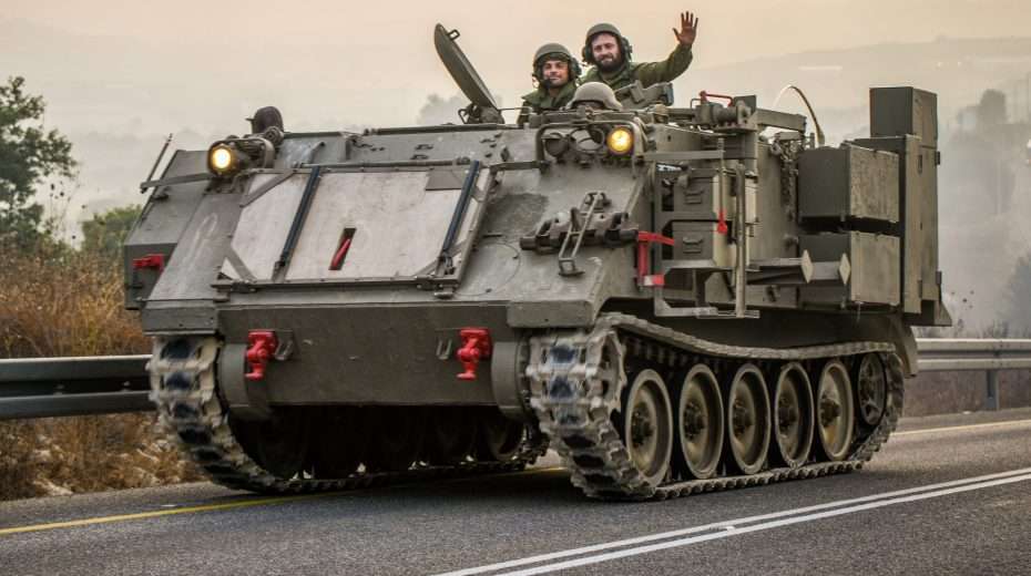 Israelische Soldaten im Einsatz nahe der Grenze zum Libanon, Nordisrael 8. Oktober 2023. Foto von Ayal Margolin Flash90