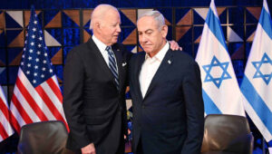 Präsident Joe Biden und Ministerpräsident Benjamin Netanjahu in Tel Aviv, 18. Oktober 2023. Foto: Avi Ohayon/GPO.