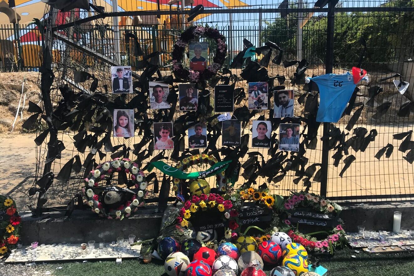 Eine Gedenkstätte für die 12 Kinder, die am 27. Juli 2024 in der Stadt Majdal Shams auf den Golanhöhen durch eine Rakete der Hisbollah getötet wurden, Majdal Shams, Israel, 30. Juli 2024. Foto: Mit freundlicher Genehmigung.