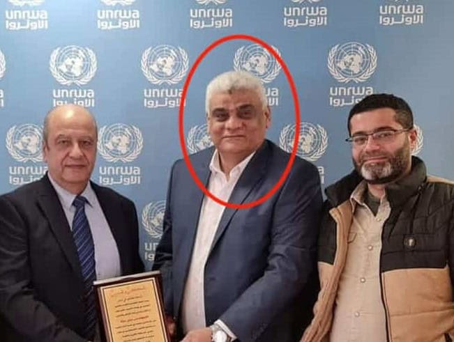 Der ehemalige Hamas-Führer im Libanon Fateh Sherif Abu el-Amin (eingekreist) bei einer Veranstaltung der UNRWA. Quelle: UN Watch.
