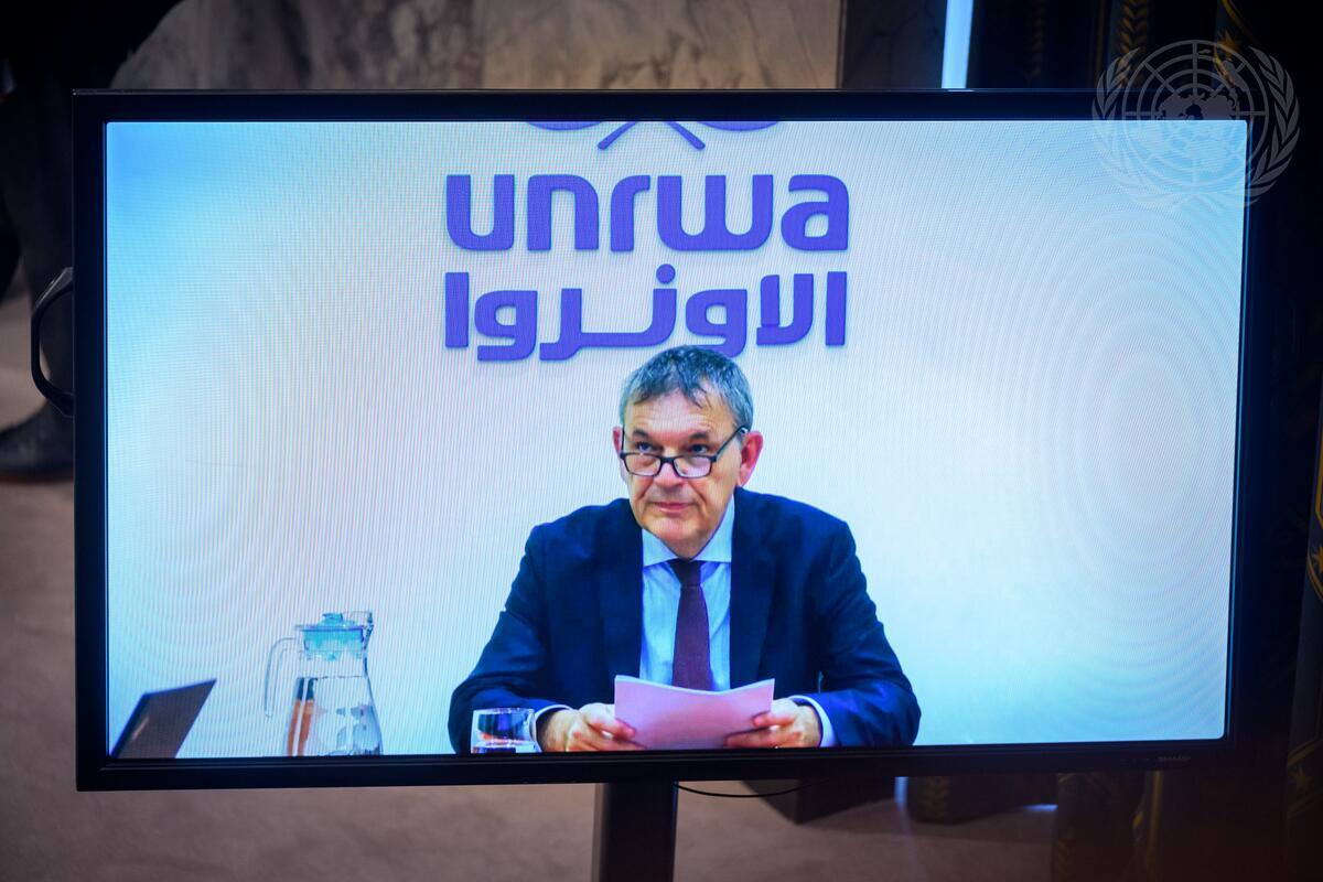 Philippe Lazzarini, Generalkommissar des Hilfswerks der Vereinten Nationen, spricht am 9. Oktober 2024 vor dem Sicherheitsrat der Vereinten Nationen über die Lage im Nahen Osten. Kredit: Loey Felipe/U.N. Foto.