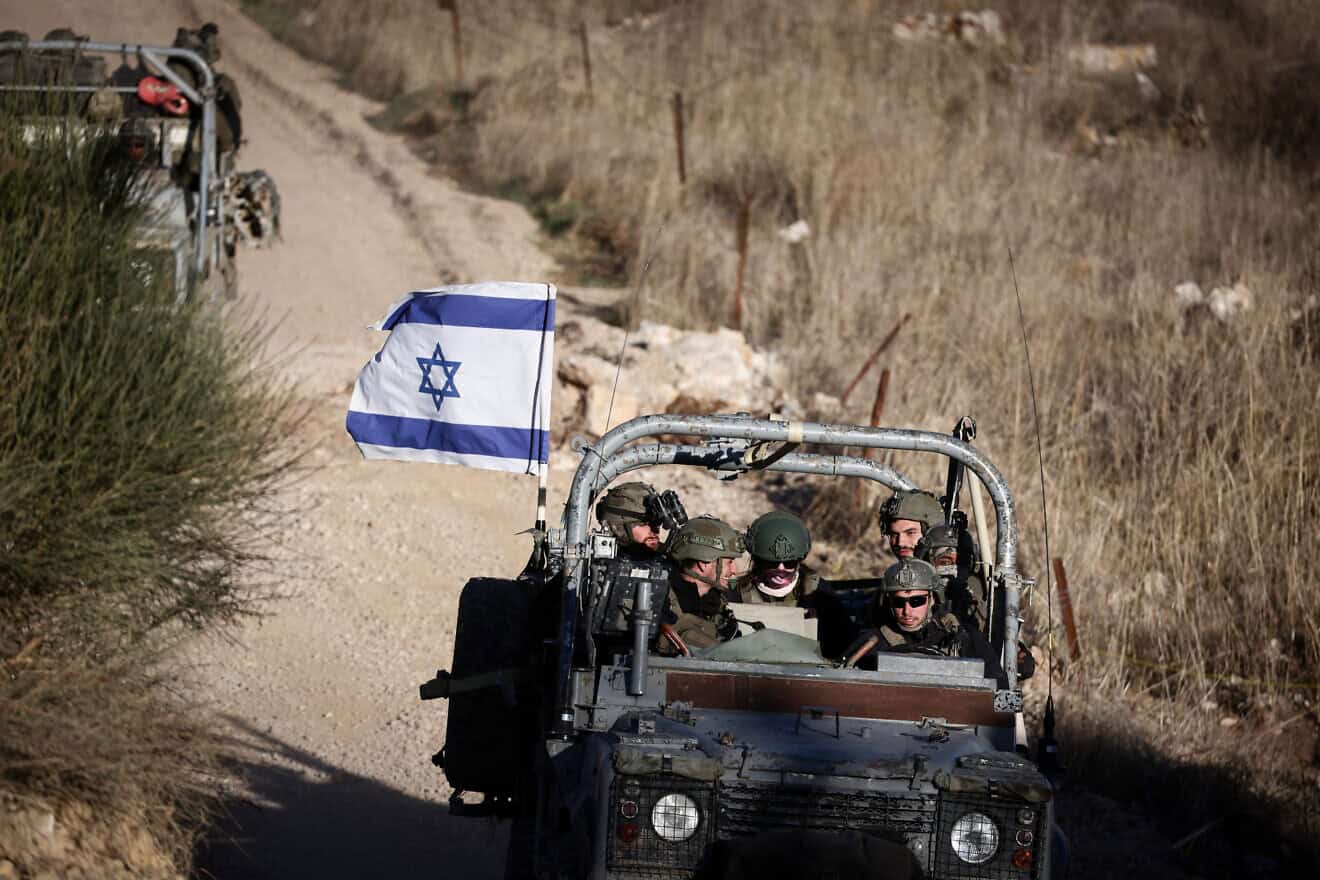 Israelische Soldaten im Einsatz auf der syrischen Seite des Grenzzauns, 15. Dezember 2024. Foto von Jamal Awad/Flash90.
