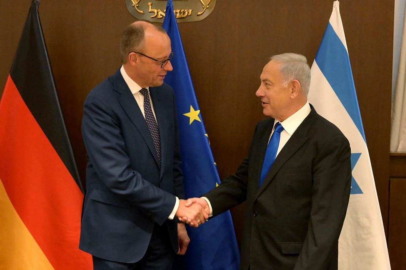 Ministerpräsident Benjamin Netanjahu empfängt den damaligen deutschen Oppositionsführer Friedrich Merz in Jerusalem, 21. März 2023. Foto von Amos Ben-Gershom/GPO.