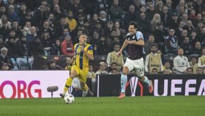 Das UEFA-Europa-League-Spiel zwischen Maccabi Tel Aviv und Aston Villa im Villa Park Stadium in Birmingham, England, am 6. November 2025. Foto: Flash90