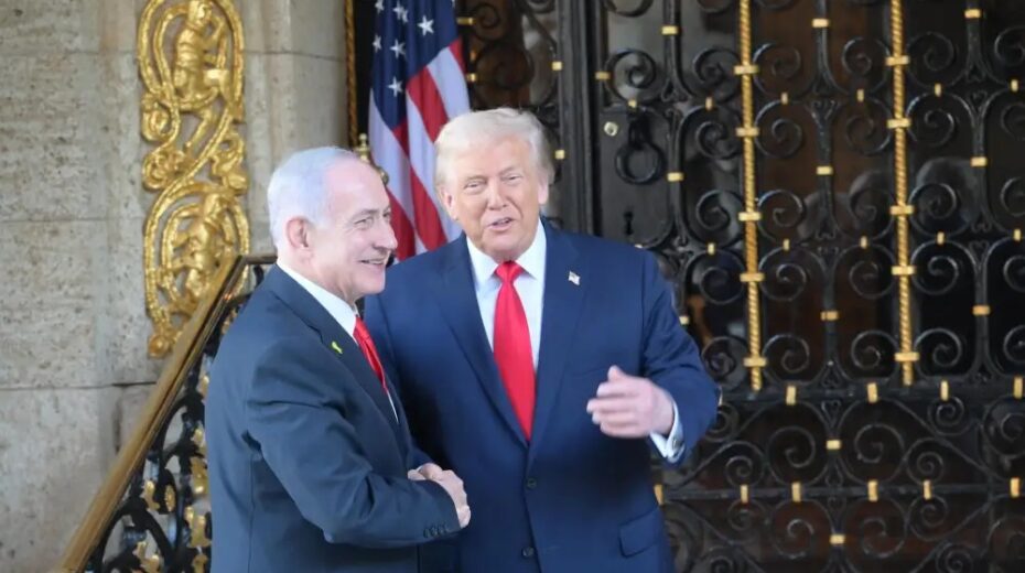 US-Präsident Donald Trump empfängt den israelischen Ministerpräsidenten Benjamin Netanjahu am 29. Dezember 2025 in Mar-a-Lago in Palm Beach, Florida. Bildnachweis: Amos Ben-Gershom/GPO.