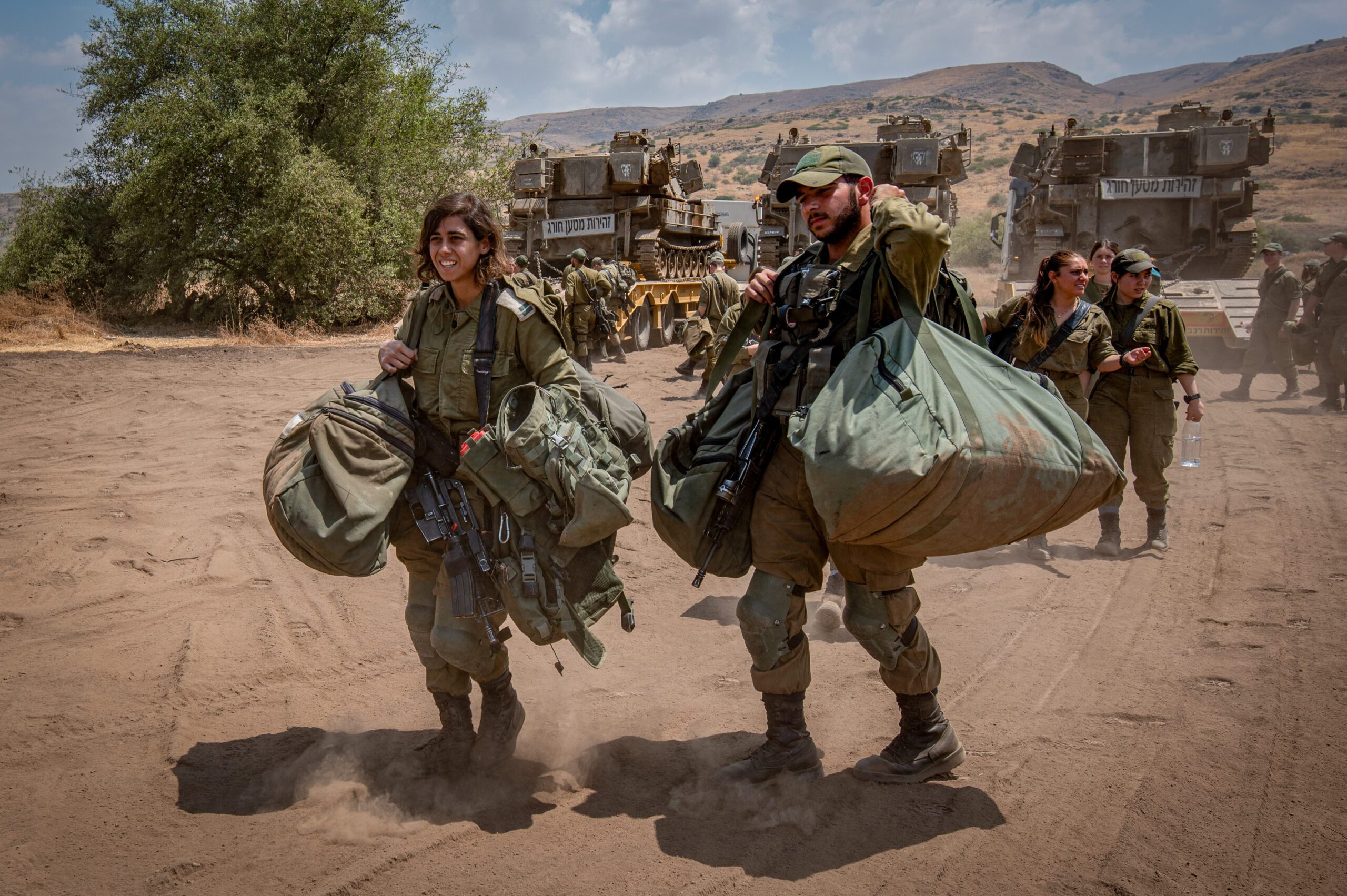 Soldaten nehmen an einer groß angelegten Militärübung der Nahal-Brigade im Hula-Tal im Norden Israels teil. Foto: Ayal Margolin/Flash90