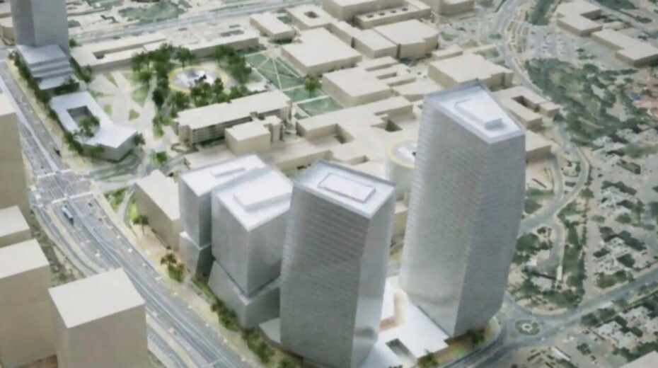 Modell des renovierten Krankenhausgebäudes des Clalit-Soroka Medical Center in Beersheva, 19. Juni 2026. Bildquelle: Clalit-Soroka Medical Center.