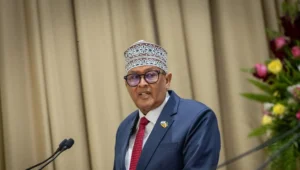 Der Präsident von Somaliland, Abdirahman Abdullahi Mohamed, in der Residenz des israelischen Präsidenten in Jerusalem, 14. Juni 2026. Bildnachweis: Chaim Goldberg/Flash90.