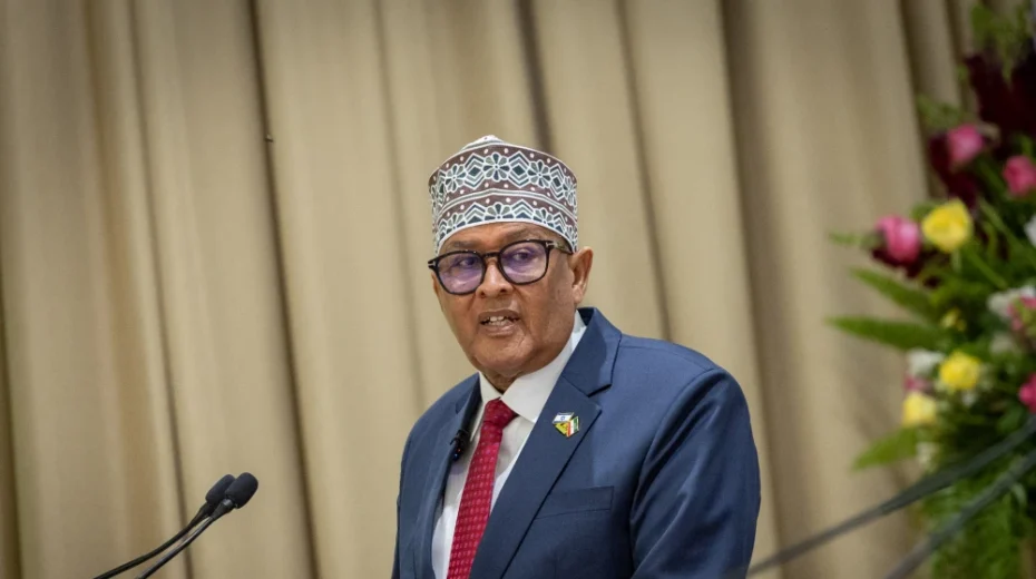 Der Präsident von Somaliland, Abdirahman Abdullahi Mohamed, in der Residenz des israelischen Präsidenten in Jerusalem, 14. Juni 2026. Bildnachweis: Chaim Goldberg/Flash90.