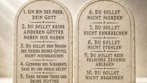 Die zehn Gebote bilden die Grundlage einer gerechten Gesellschaft. KI-Erstellt